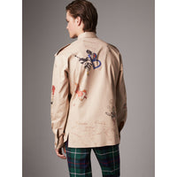 SAND Chemise militaire en coton à imprimé humoristique
