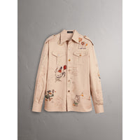SAND Chemise militaire en coton à imprimé humoristique