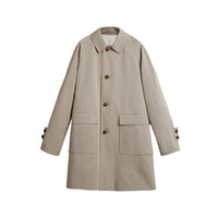 KHAKI Paletot en gabardine de coton cirée revisité