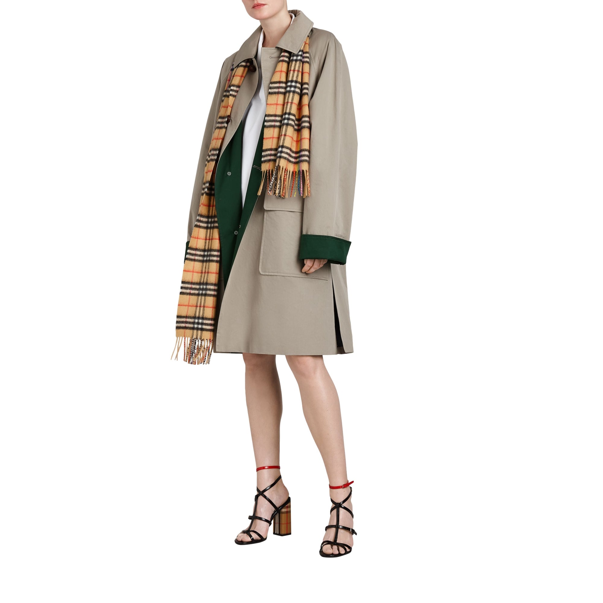 KHAKI Paletot en gabardine de coton cirée revisité