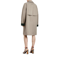 KHAKI Paletot en gabardine de coton cirée revisité