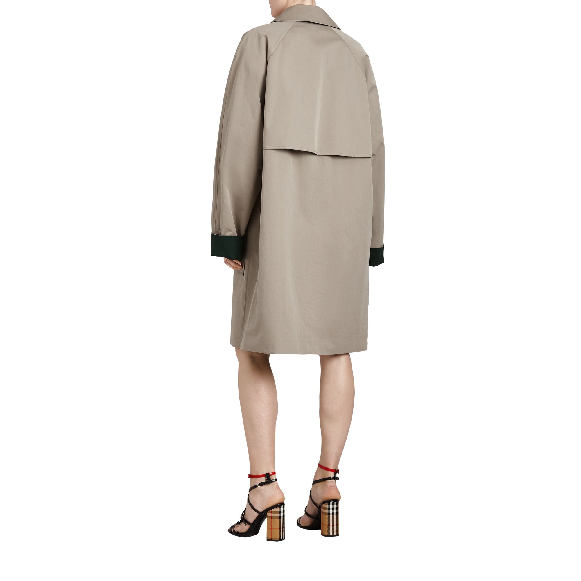 KHAKI Paletot en gabardine de coton cirée revisité