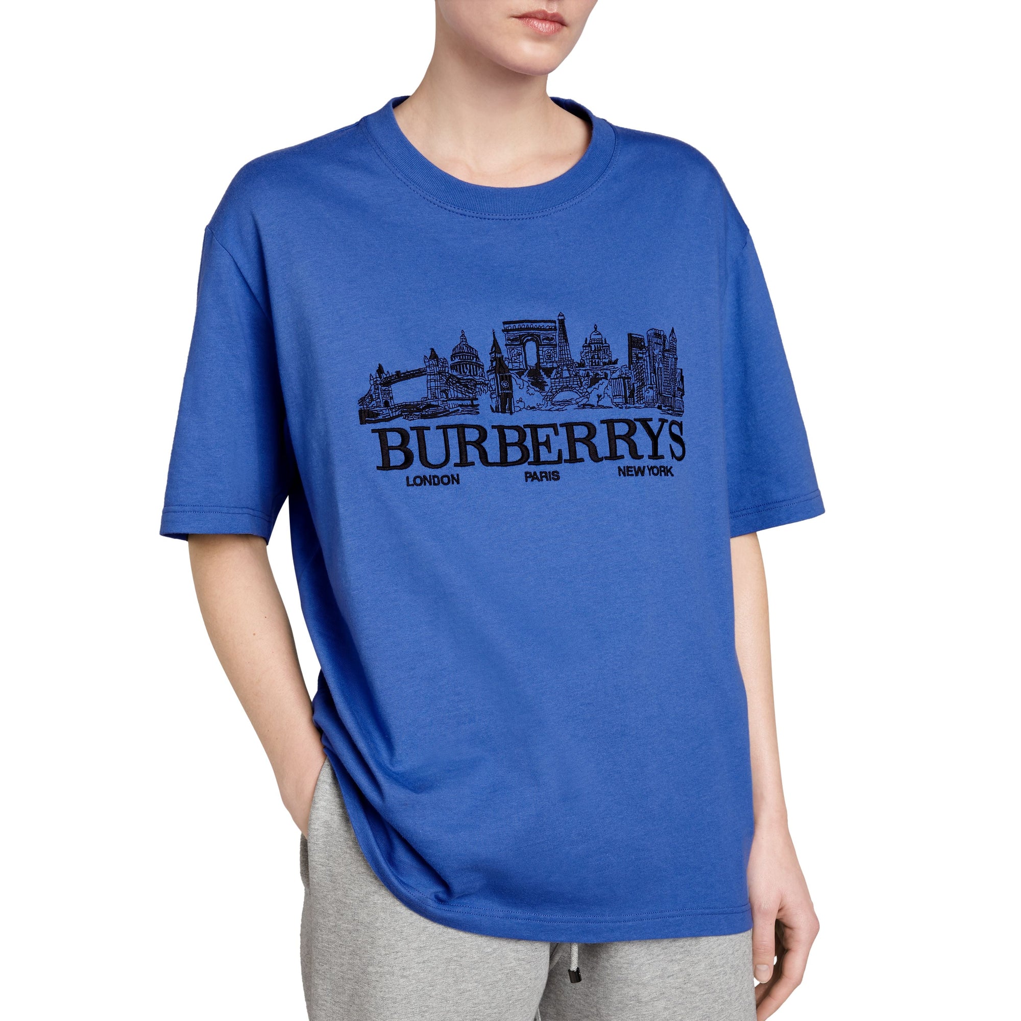 CORNFLOWER BLUE T-shirt en coton revisité