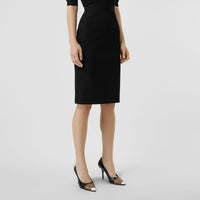 BLACK Jupe crayon taille haute en laine