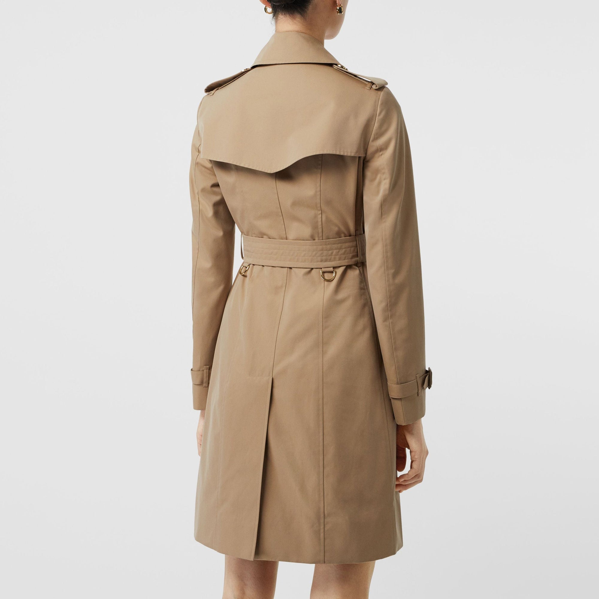 Trench en gabardine de coton avec boutons dorés - Miel