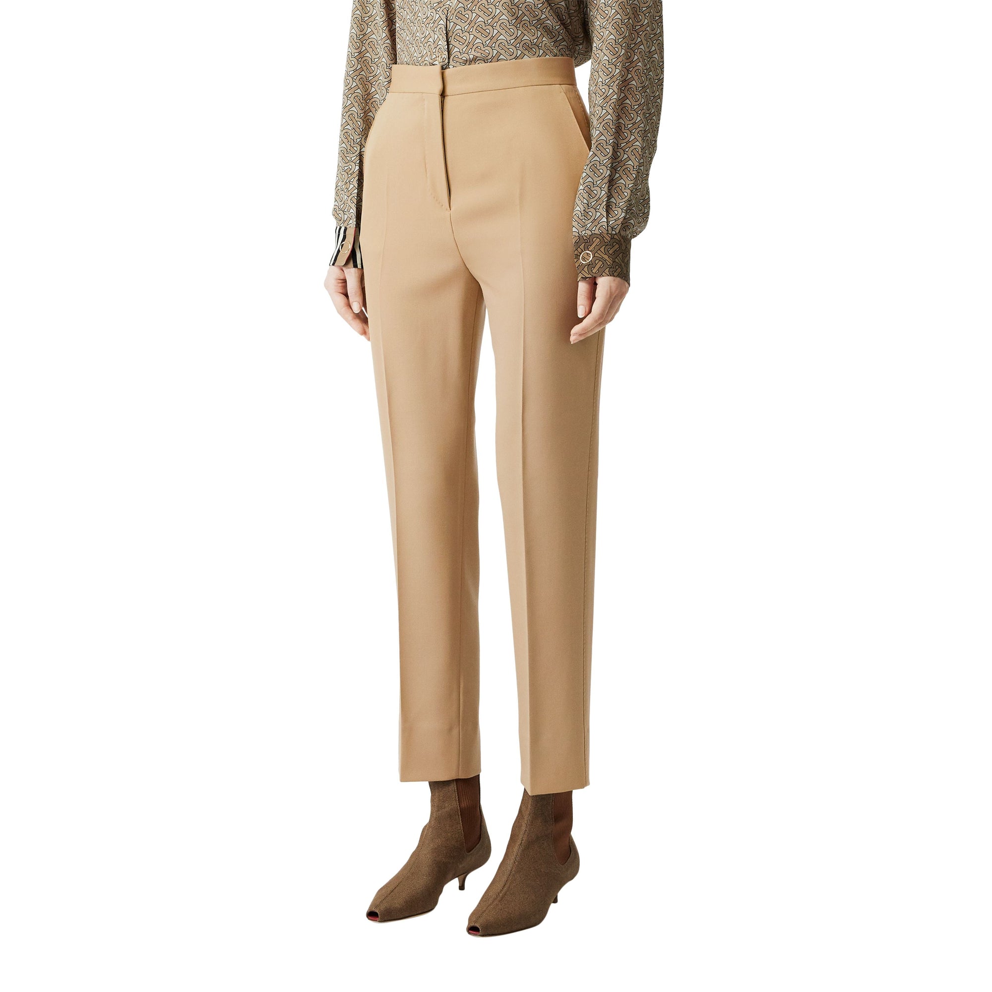 Pantalon ajusté en laine - Miel