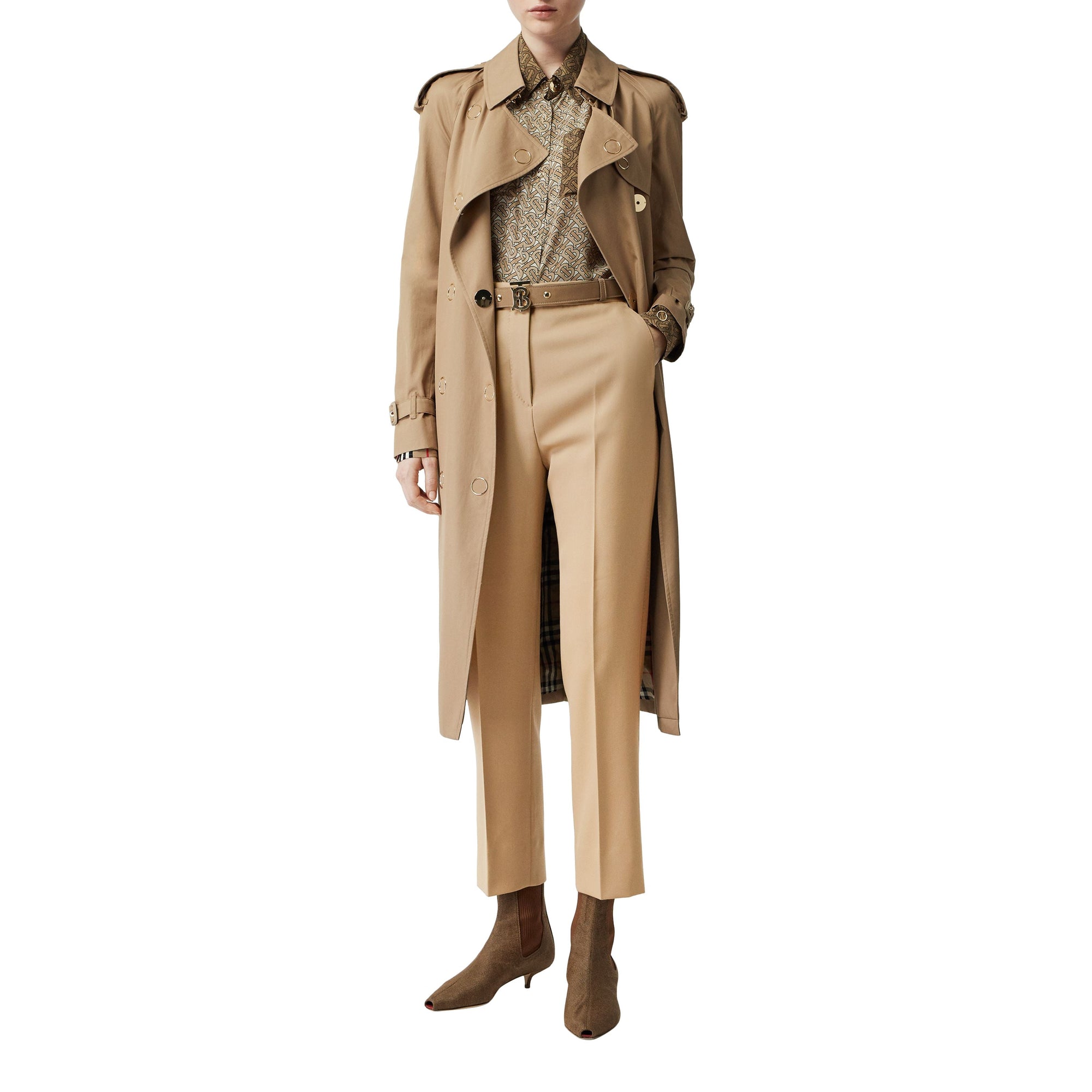 Pantalon ajusté en laine - Miel