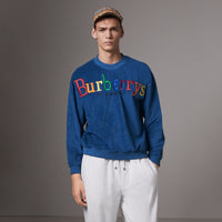 CANVAS BLUE Sweat-shirt en tissu éponge avec logo d'archive