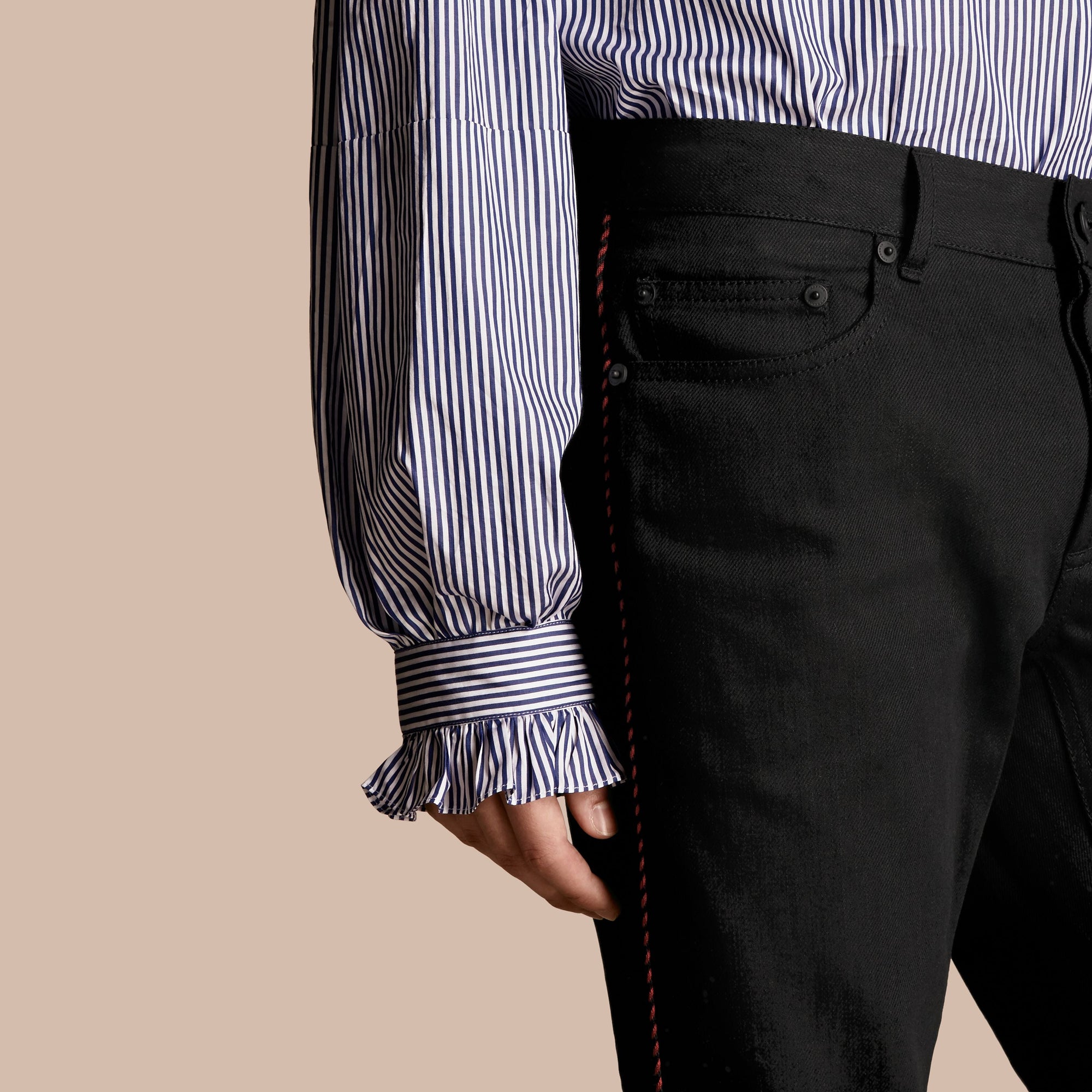 BLACK Jean slim militaire