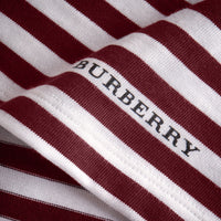 BURGUNDY/WHITE T-shirt marinière en coton avec appliqué en dentelle