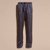 NAVY Pantalon de style pyjama en soie et coton à rayures