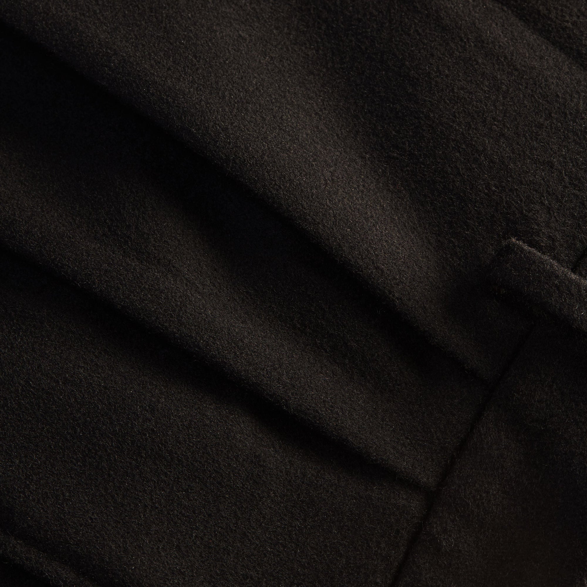 NAVY BLACK Pantalon large en laine enduite tissée en Angleterre