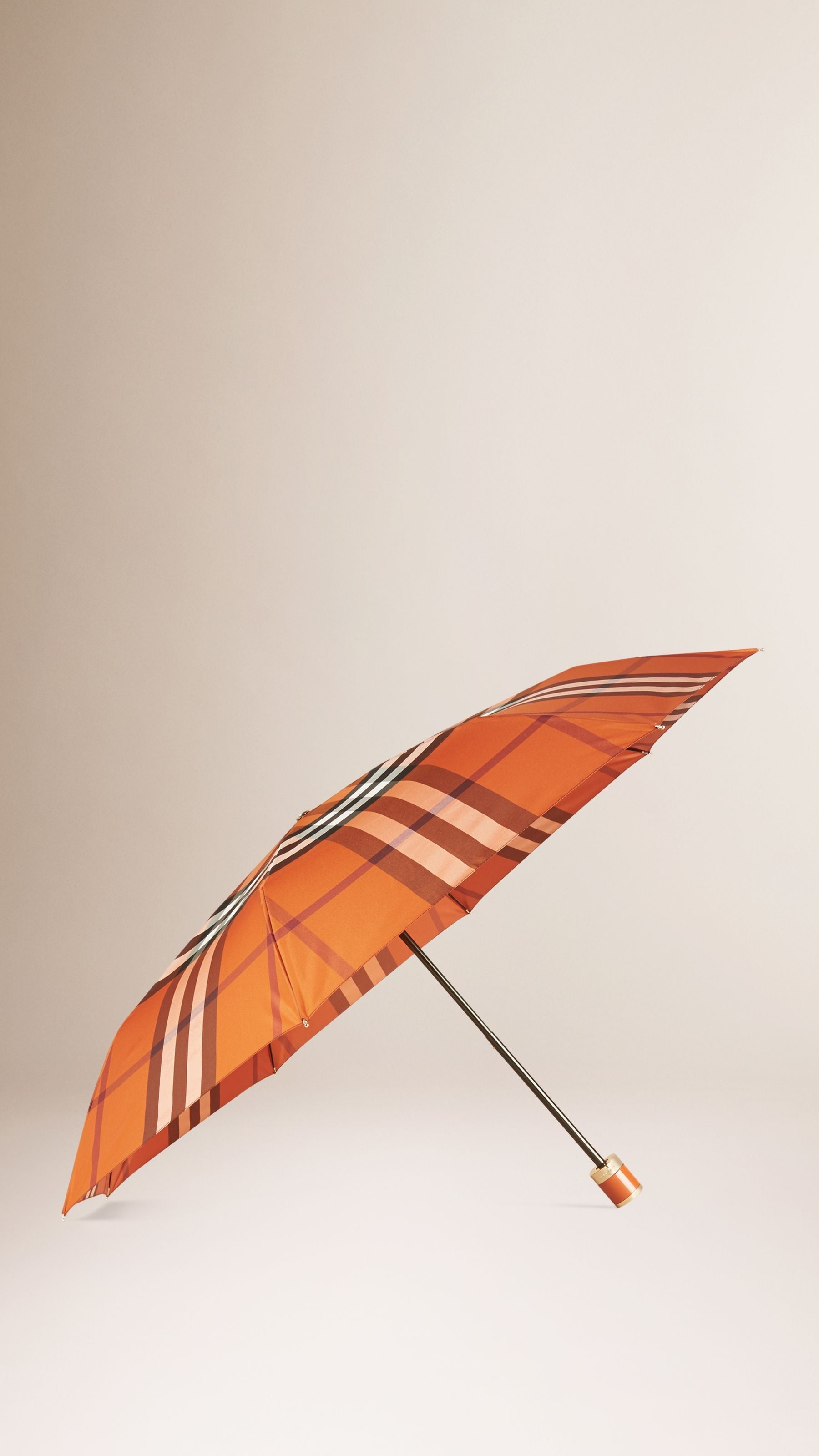 BURNT ORANGE Parapluie télescopique à motif check