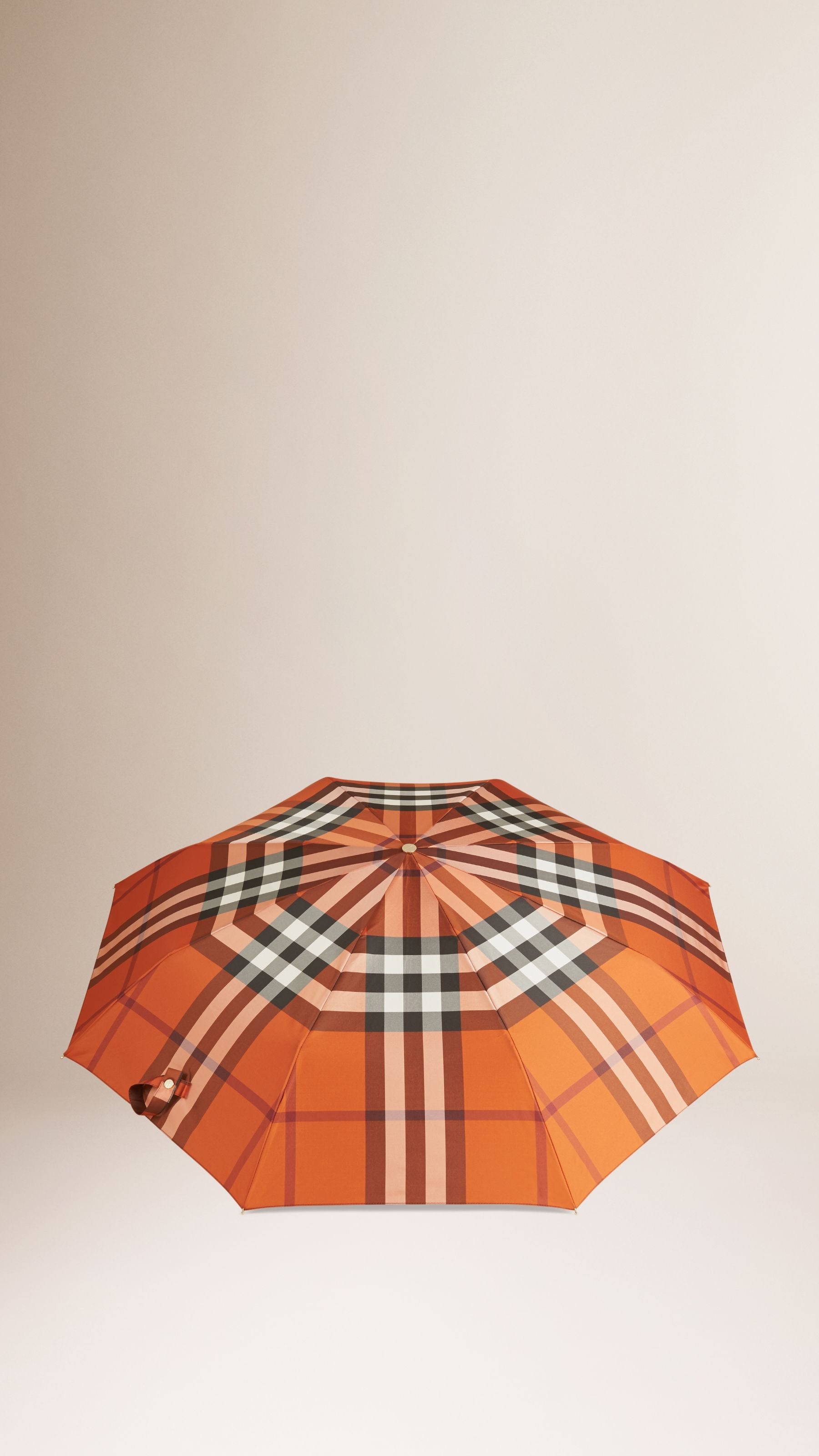 BURNT ORANGE Parapluie télescopique à motif check