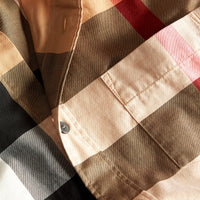 CAMEL Chemise en coton à manches courtes avec motif check