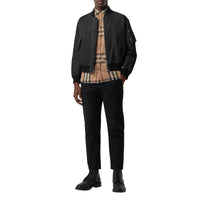 CAMEL Chemise en coton extensible à manches courtes avec motif check