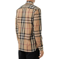 CAMEL Chemise en coton extensible à motif check