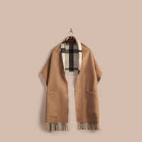 IVORY Étole en cachemire et laine avec doublure à motif check