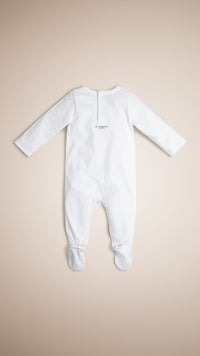 WHITE Grenouillère à motif Garde royale en coton
