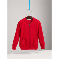 MILITARY RED Cardigan bomber en coton avec coudières à motif check