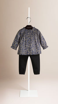 STONE BLUE Robe à motif floral avec nervures