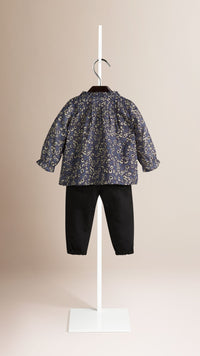 STONE BLUE Robe à motif floral avec nervures
