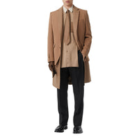 Chemise en soie et laine mérinos à panneaux - Camel intense