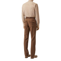 Chemise classique en sergé de coton avec zip - Fauve Doux
