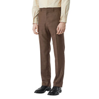 Pantalon de costume en laine peau de requin - Brun intense