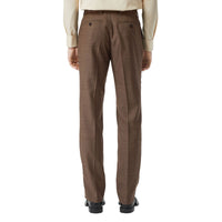 Pantalon de costume en laine peau de requin - Brun intense