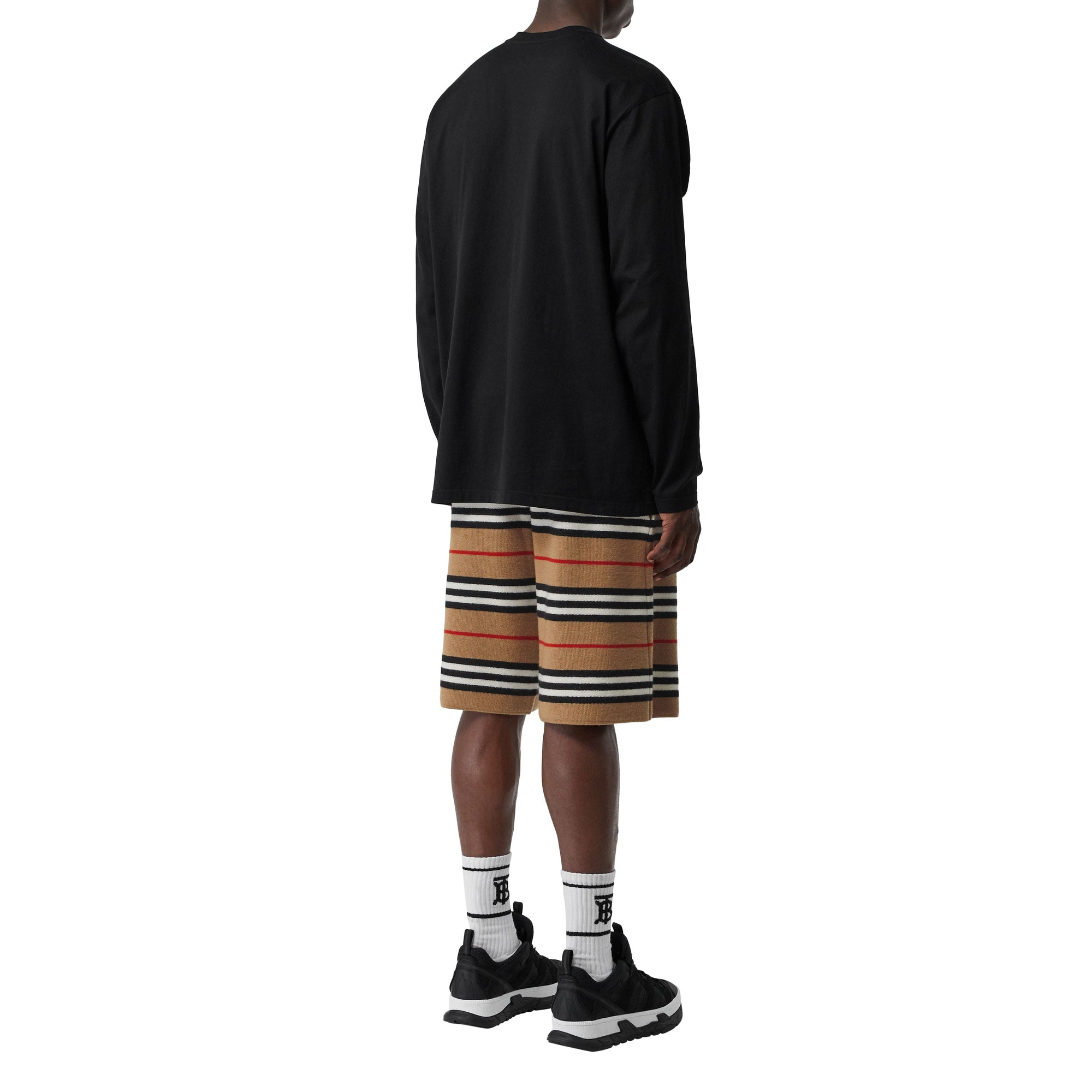 Haut oversize en coton à imprimé montage avec découpes - Noir