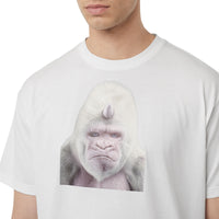OPTIC WHITE T-shirt en coton avec imprimé gorille