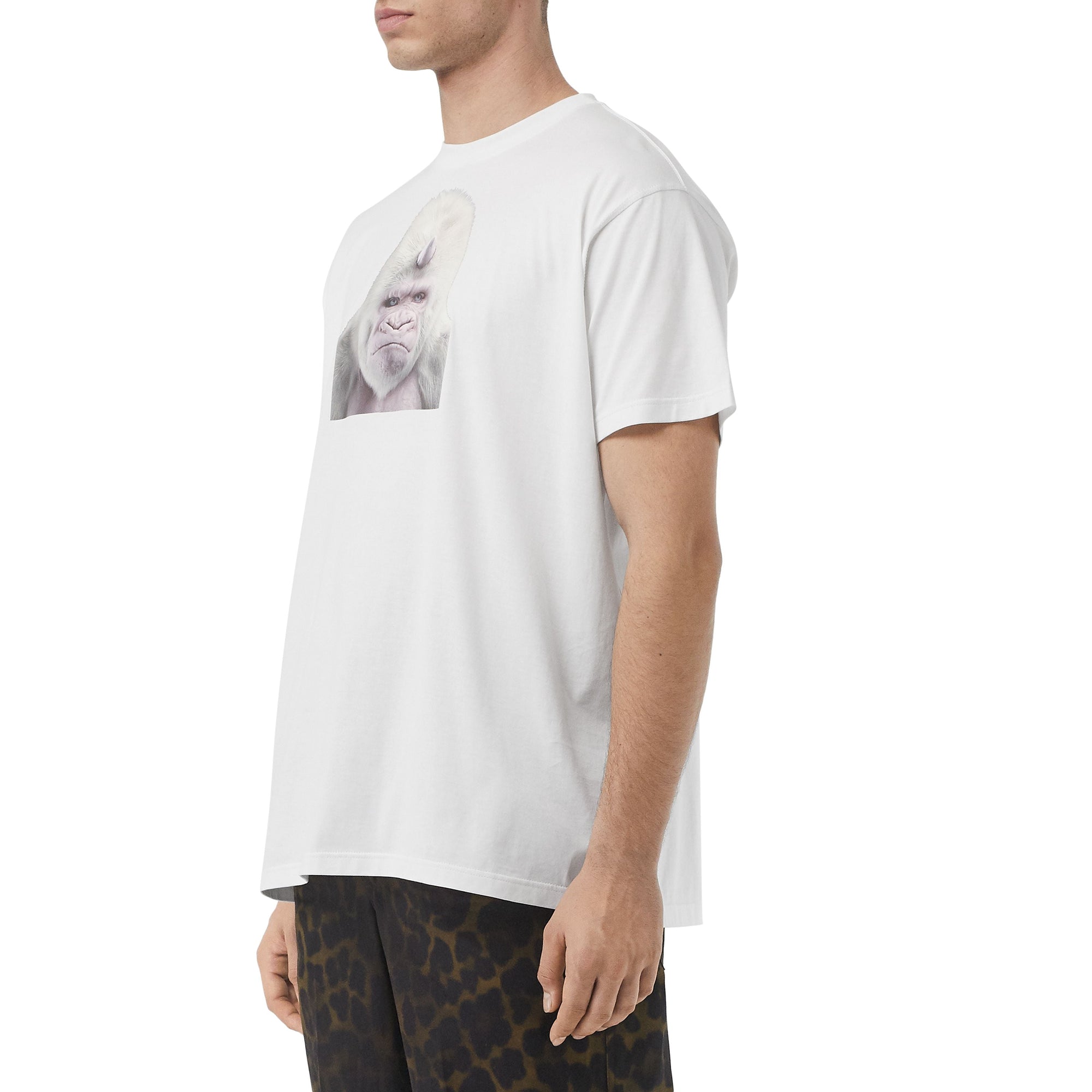 OPTIC WHITE T-shirt en coton avec imprimé gorille