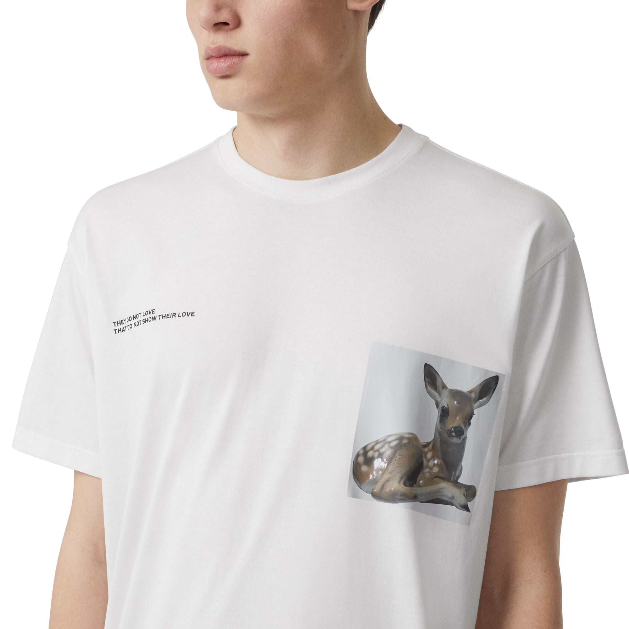 T-shirt oversize en coton à imprimé montage - Blanc optique