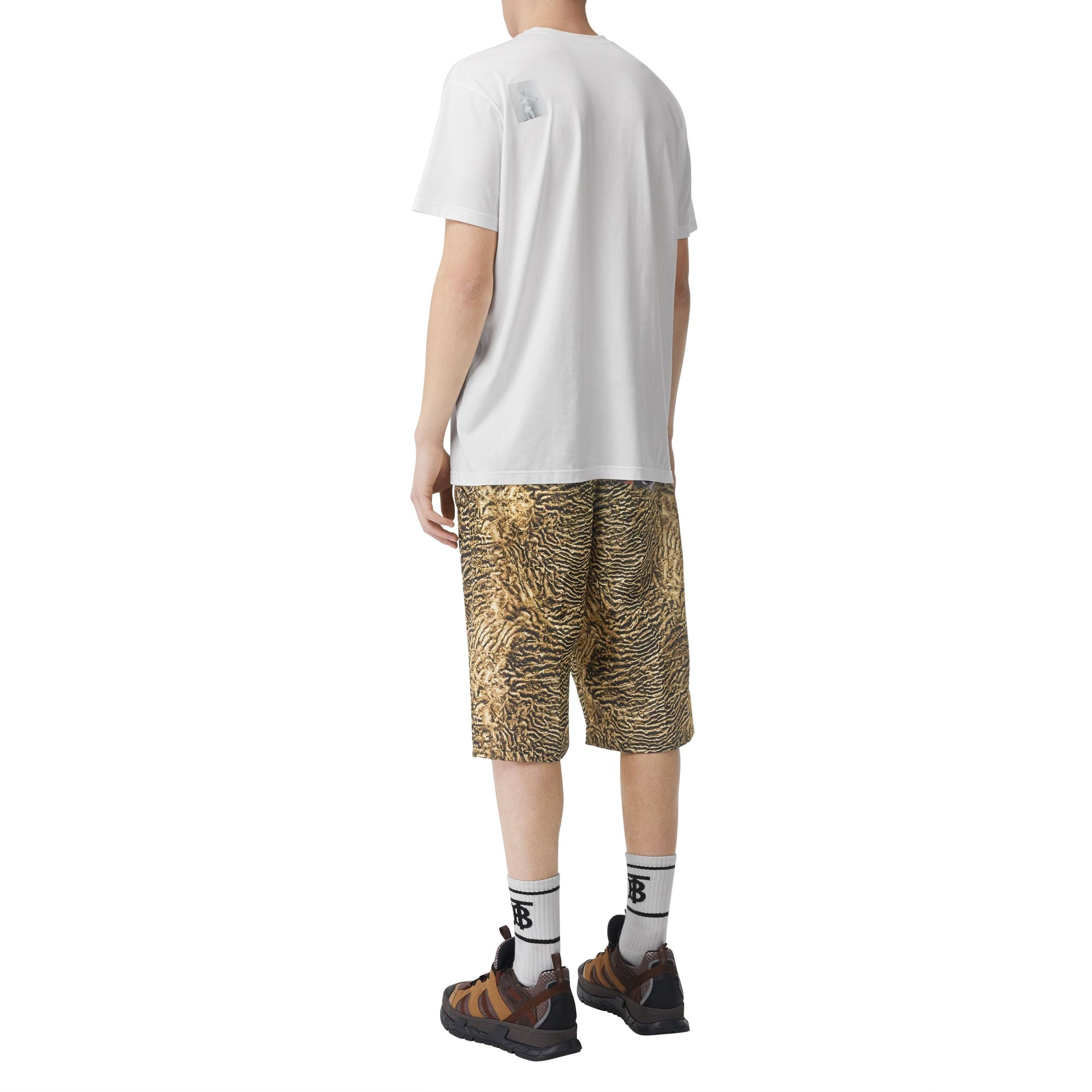 OPTIC WHITE T-shirt oversize en coton à imprimé montage
