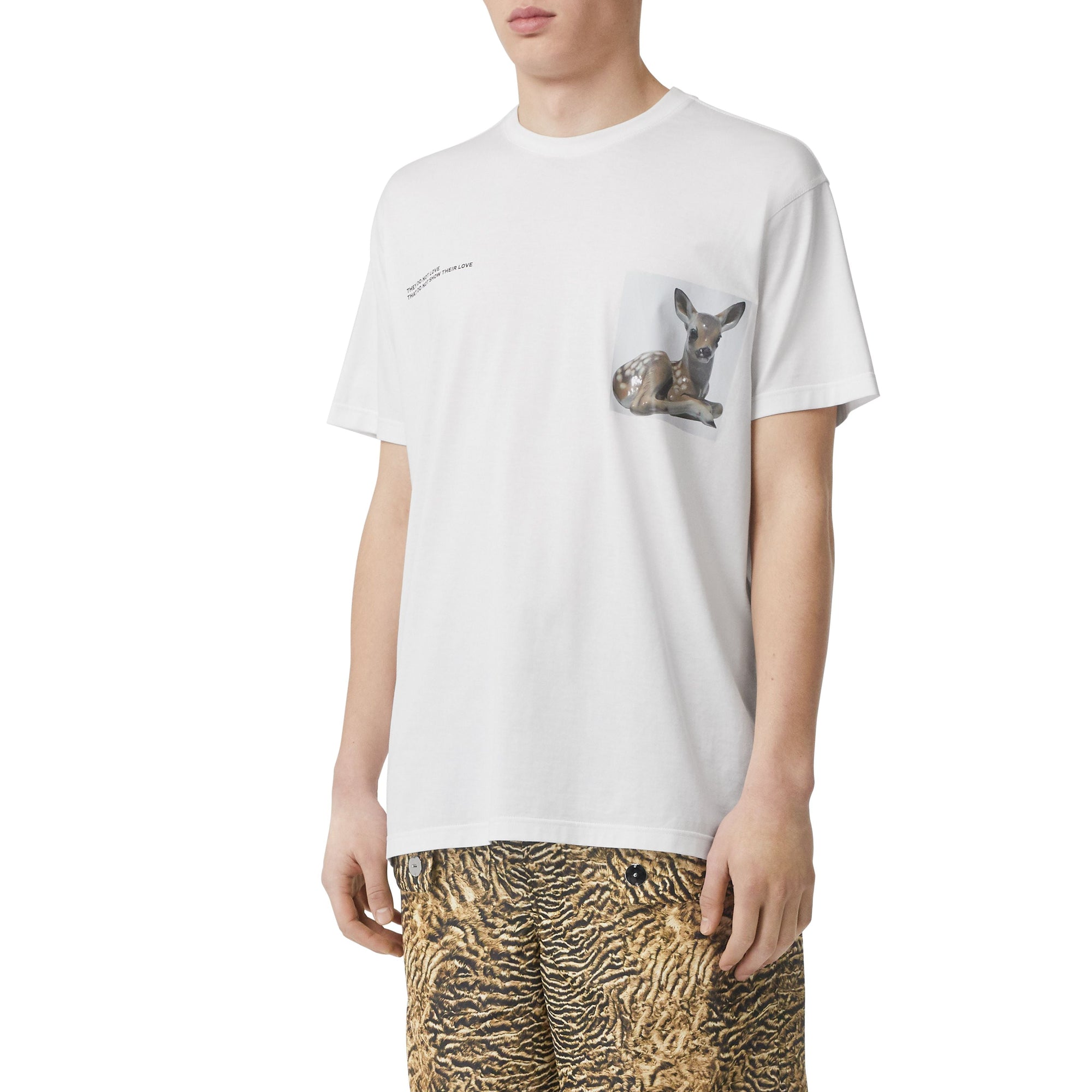 OPTIC WHITE T-shirt oversize en coton à imprimé montage