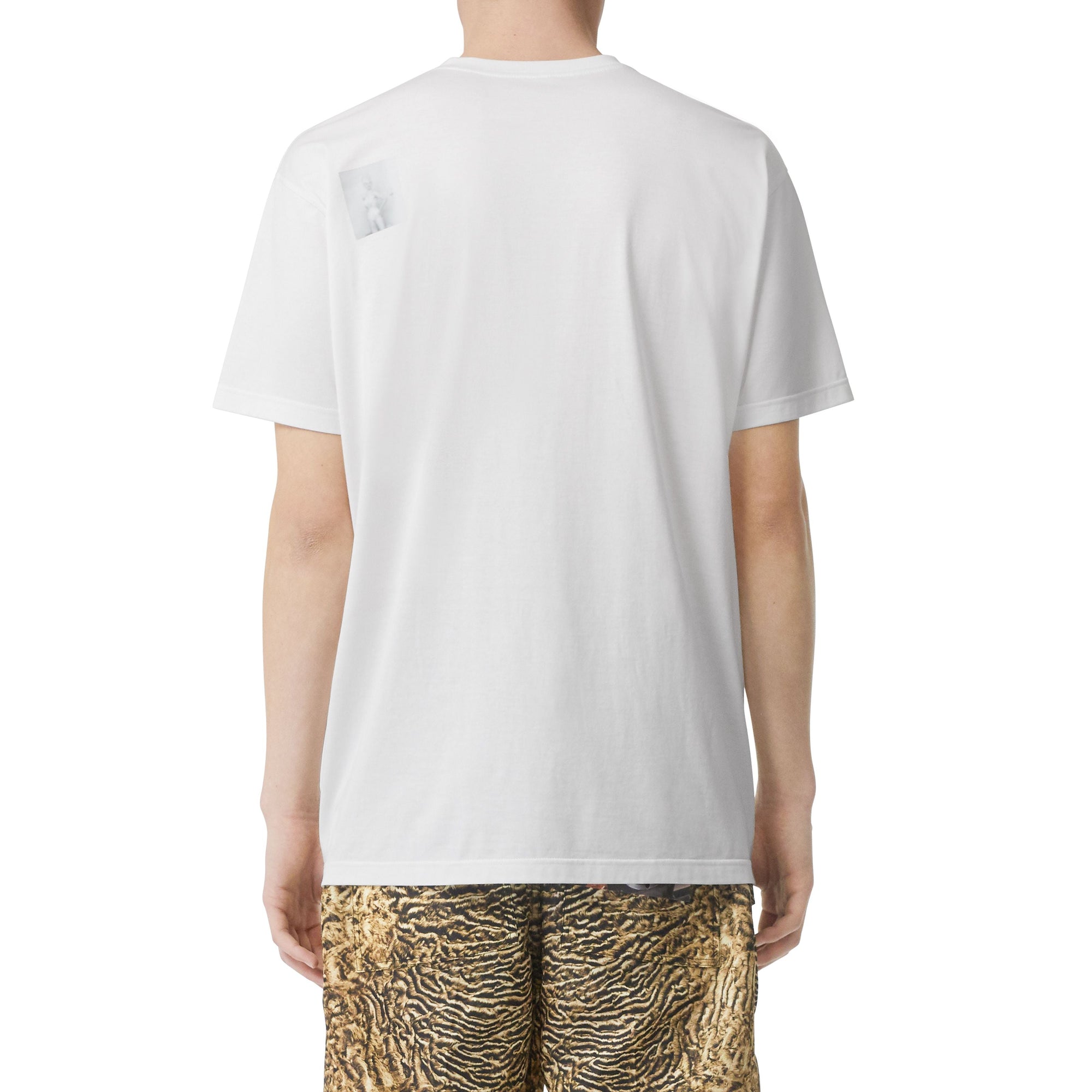 T-shirt oversize en coton à imprimé montage - Blanc optique