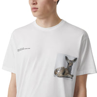 OPTIC WHITE T-shirt oversize en coton à imprimé montage