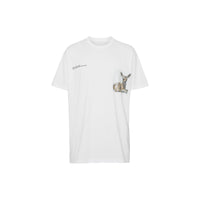T-shirt oversize en coton à imprimé montage - Blanc optique