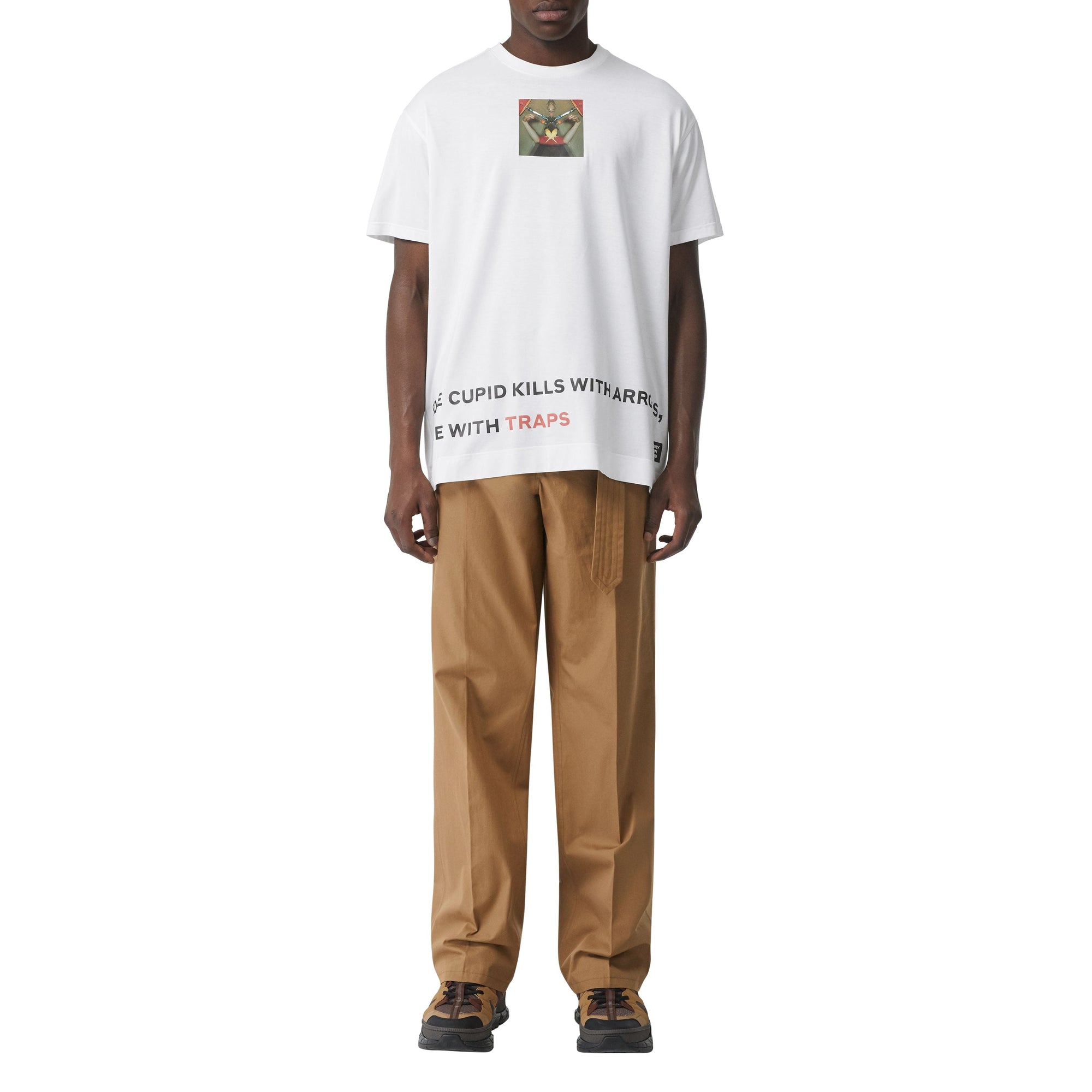 T-shirt en coton avec imprimé montage - Blanc Optique