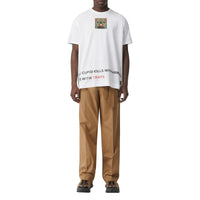 T-shirt en coton avec imprimé montage - Blanc optique