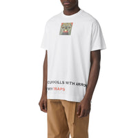 T-shirt en coton avec imprimé montage - Blanc optique