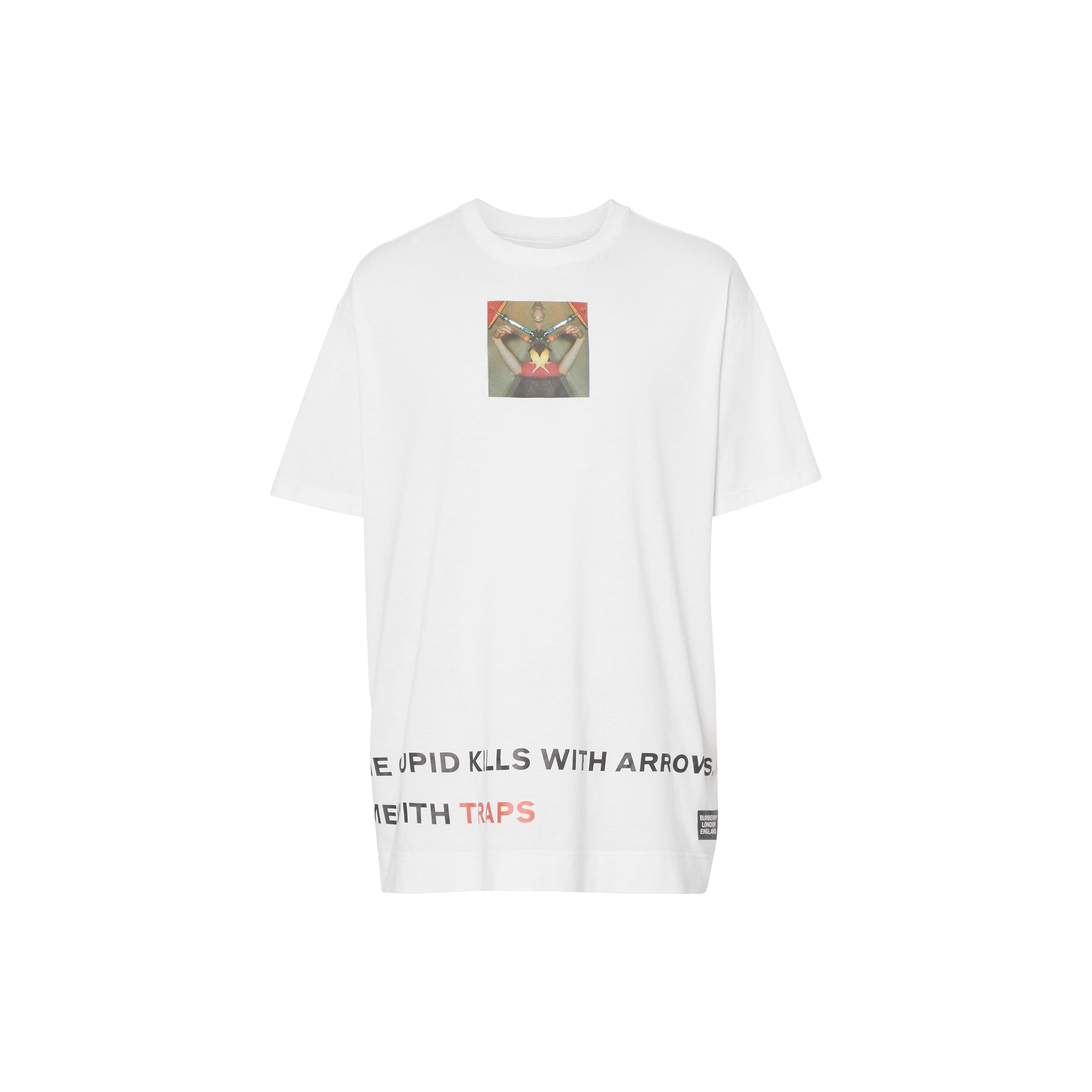 T-shirt en coton avec imprimé montage - Blanc Optique