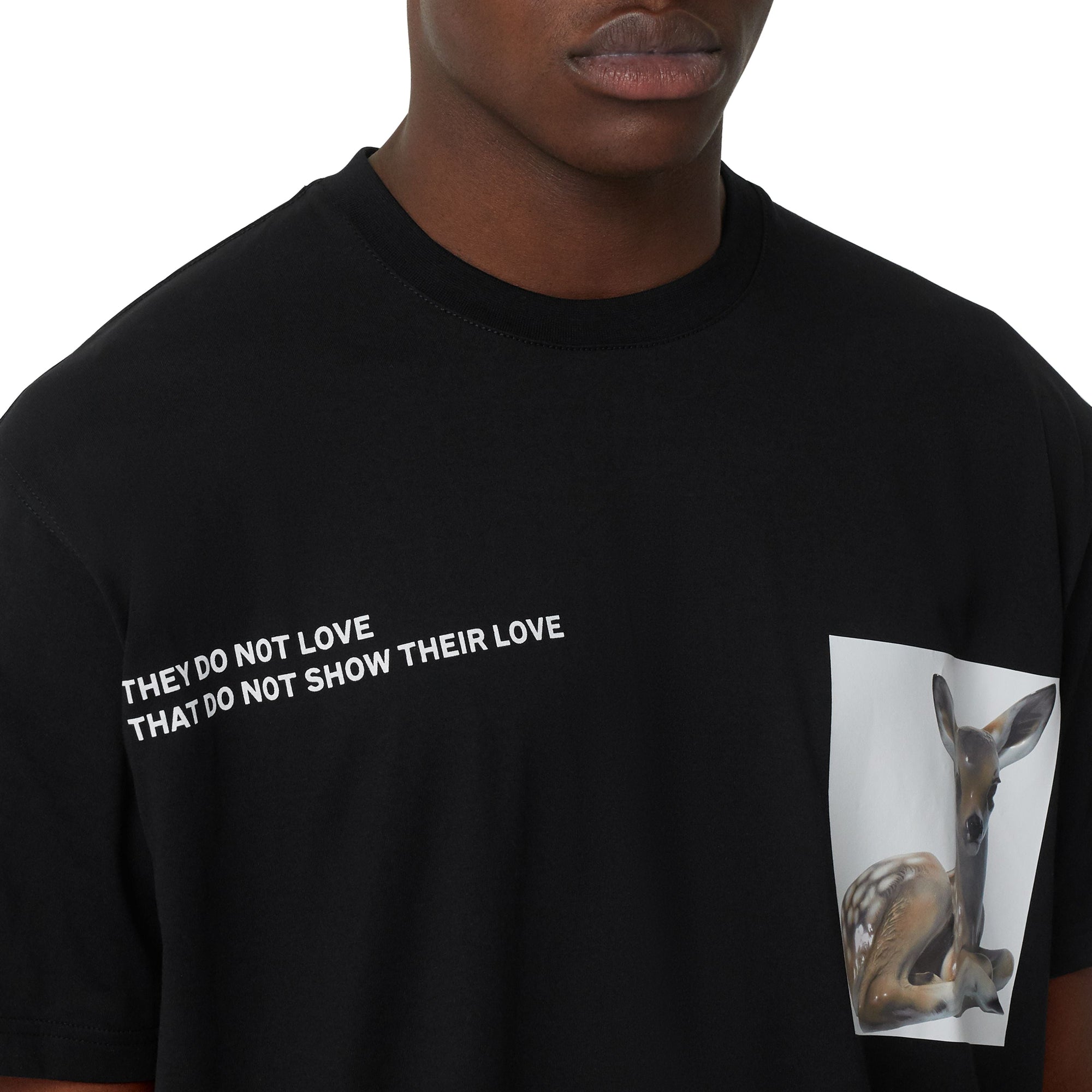T-shirt oversize en coton à imprimé montage - Noir