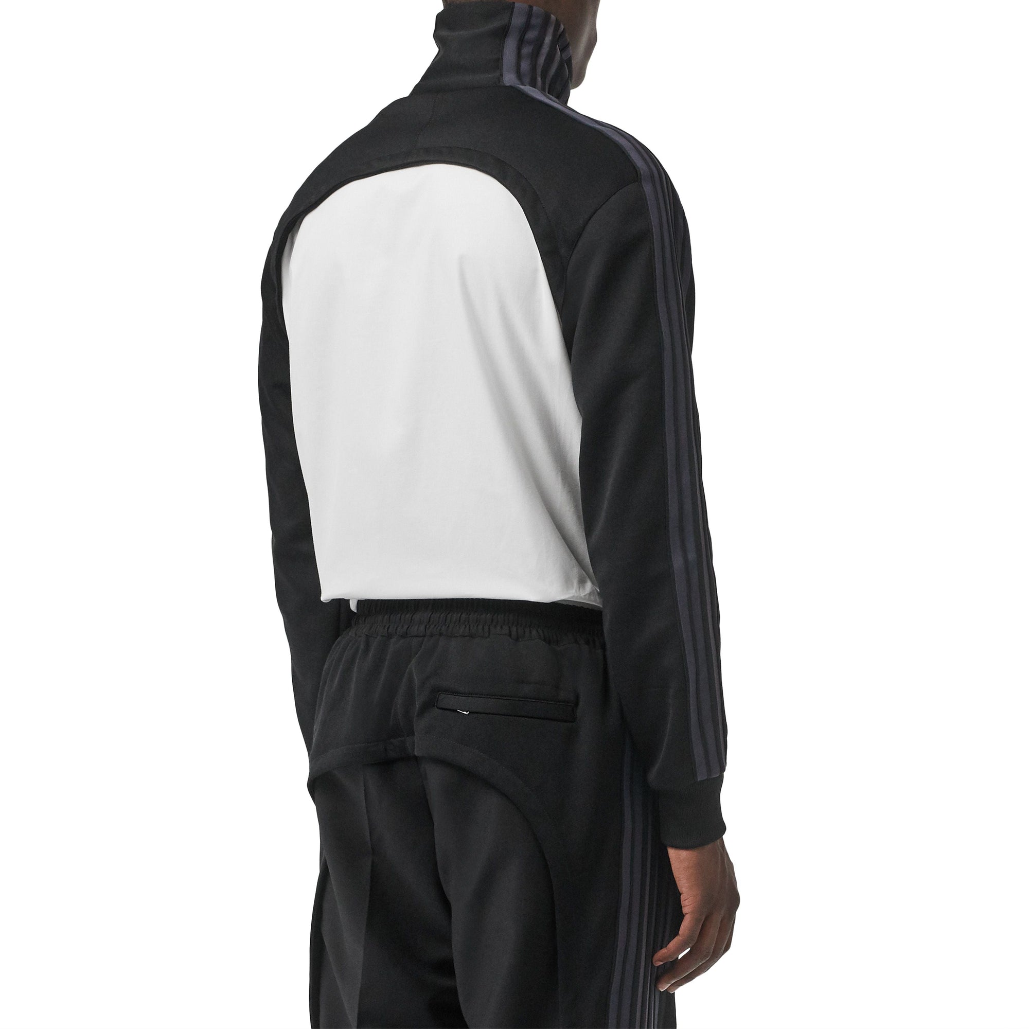 Chemise à imprimé montage avec empiècement haut de survêtement - Blanc & noir