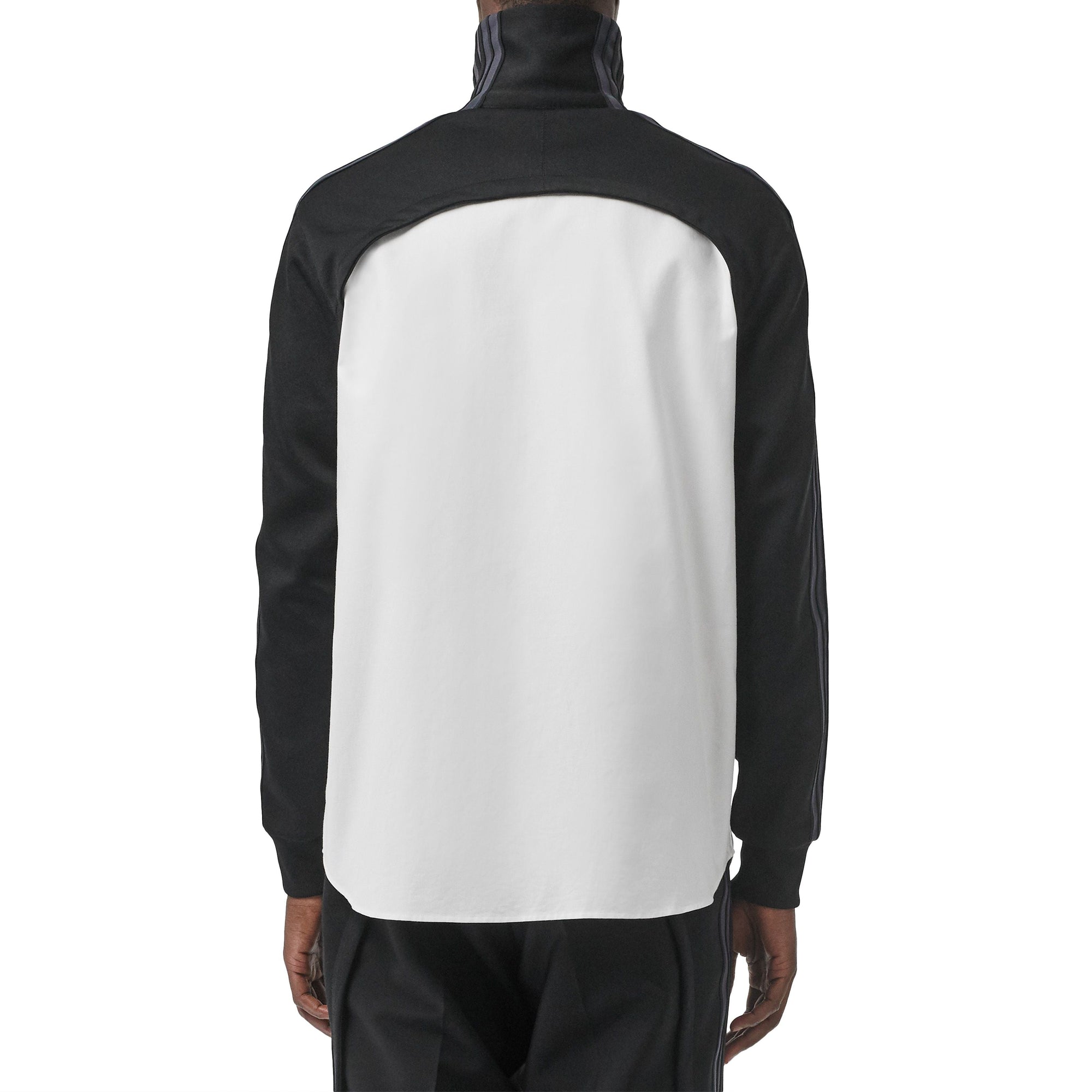 Chemise à imprimé montage avec empiècement haut de survêtement - Blanc & noir