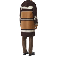 Duffle-coat en laine avec rayures - Camel