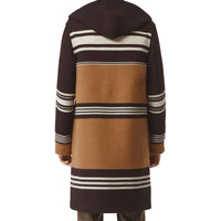 Duffle-coat en laine avec rayures - Camel