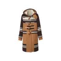 Duffle-coat en laine avec rayures - Camel
