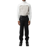 Pantalon en néoprène avec boutons pression - Noir